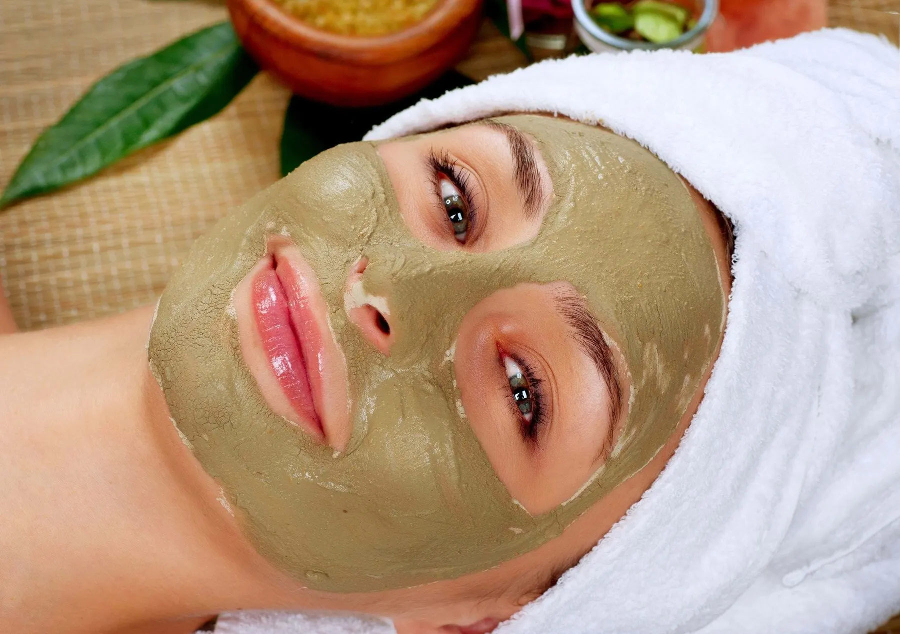 A client receiving a facial treatment