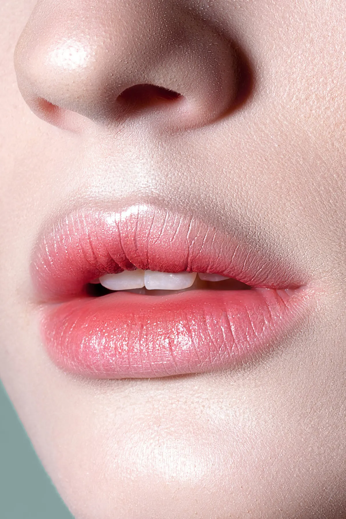 A close-up of a relaxed upper lip showing natural shape and border