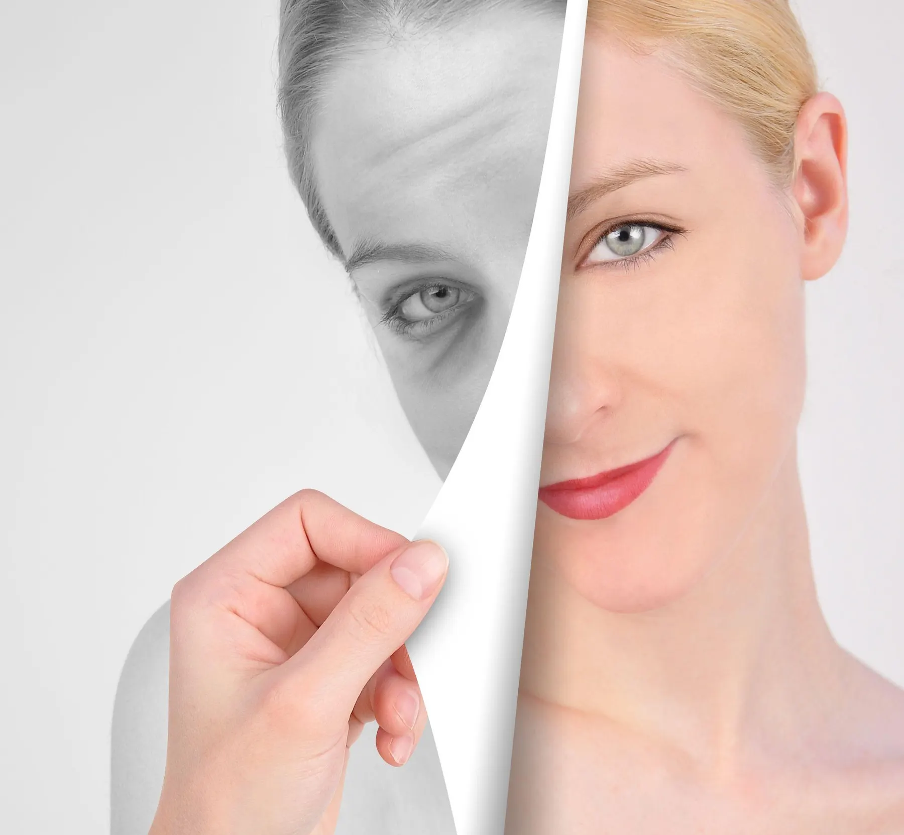 A light-based skin treatment in progress