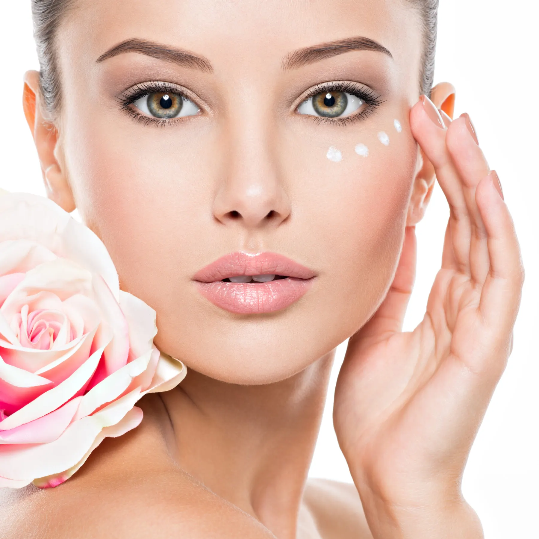 Close-up of a woman's under-eye area during a skincare treatment
